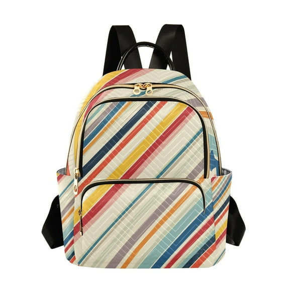 FORMRS Mini Backpack Purse for Women Travel Daypack Casual Shoulder Bag, Striped Pattern