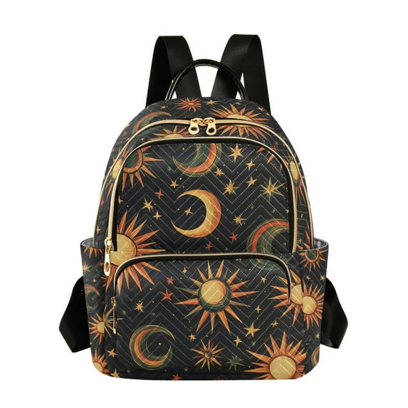 FORMRS Mini Backpack Purse for Women Travel Daypack Casual Shoulder Bag, Sun Moon and Stars Pattern