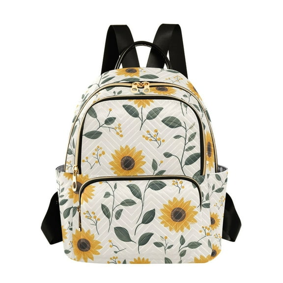 FORMRS Mini Backpack Purse for Women Travel Daypack Casual Shoulder Bag, Sunflower Pattern