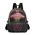 thumbnail image 1 of FORMRS Mini Backpack Purse for Women Travel Daypack Casual Shoulder Bag, UFO with Hearts Pattern, 1 of 7