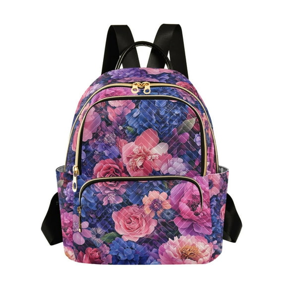FORMRS Mini Backpack Purse for Women Travel Daypack Casual Shoulder Bag, Vibrant Art Flowers