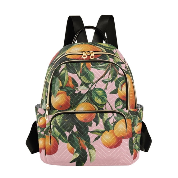 FORMRS Mini Backpack Purse for Women Quilted Travel Daypack Casual Shoulder Bag, Vibrant Oranges