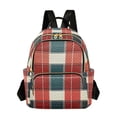 thumbnail image 1 of FORMRS Mini Backpack Purse for Women Quilted Travel Daypack Casual Shoulder Bag, Vibrant Red Tartan Pattern, 1 of 7