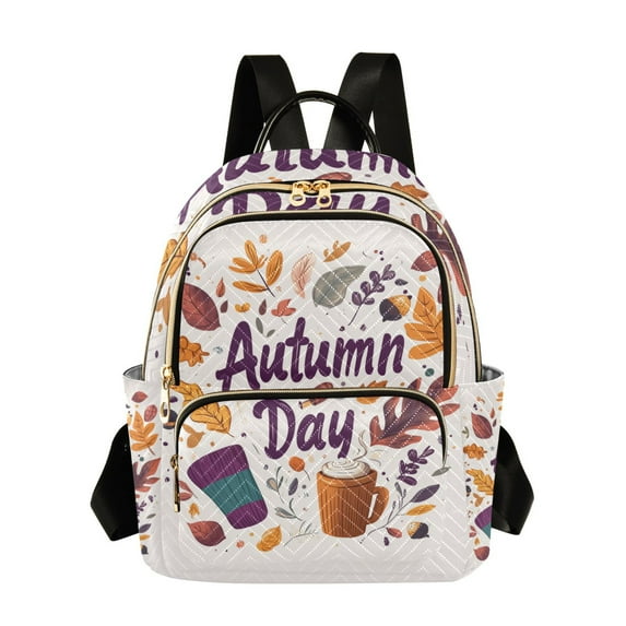 FORMRS Mini Backpack Purse for Women Quilted Travel Daypack Casual Shoulder Bag, Warm Autumn Day