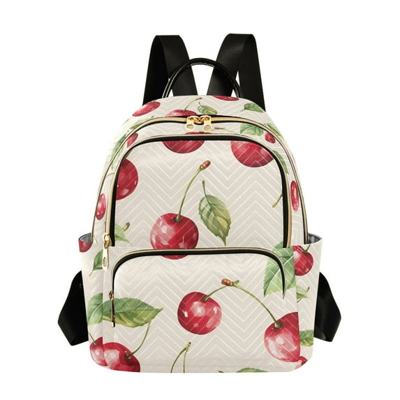 FORMRS Mini Backpack Purse for Women Quilted Travel Daypack Casual Shoulder Bag, Watercolor Cherry