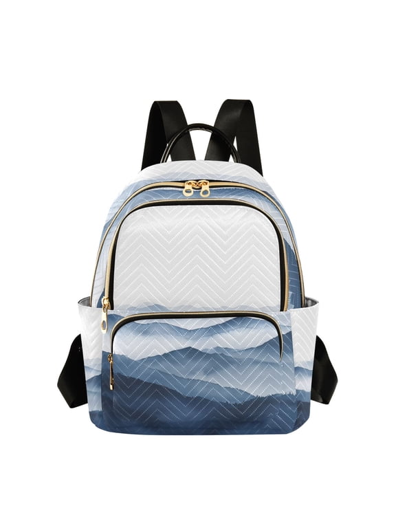 Mini Backpack Purse for Women Quilted Travel Daypack Casual Shoulder Bag, Watercolor Mountains