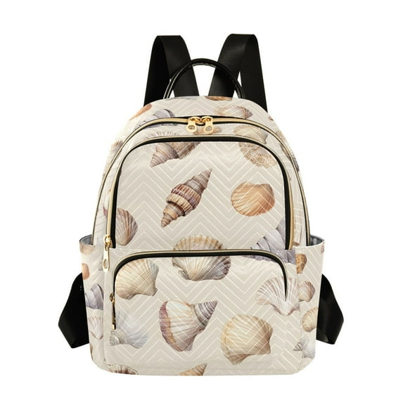 FORMRS Mini Backpack Purse for Women Travel Daypack Casual Shoulder Bag, Watercolor Seashells