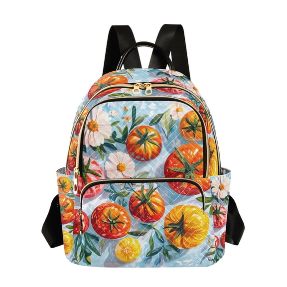 FORMRS Mini Backpack Purse for Women Quilted Travel Daypack Casual Shoulder Bag, Watercolor Tomatoes