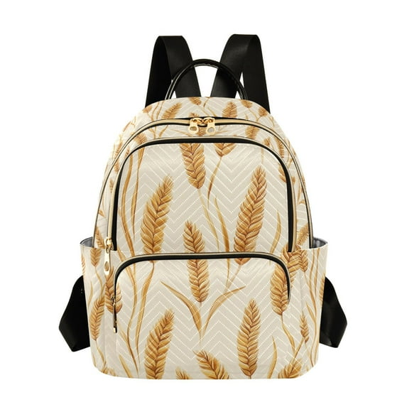FORMRS Mini Backpack Purse for Women Travel Daypack Casual Shoulder Bag, Wheat Ears Pattern