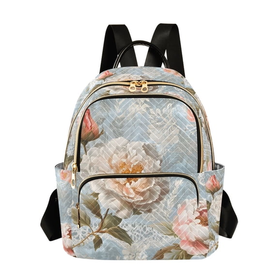 FORMRS Mini Backpack Purse for Women Travel Daypack Casual Shoulder Bag, Whimsical Rose