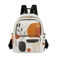 thumbnail image 1 of FORMRS Mini Backpack Purse for Women Quilted Travel Daypack Casual Shoulder Bag, White Abstract Shapes, 1 of 7