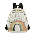 thumbnail image 1 of FORMRS Mini Backpack Purse for Women Travel Daypack Casual Shoulder Bag, White Cat Rainbow, 1 of 7