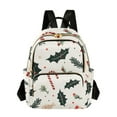 thumbnail image 1 of FORMRS Mini Backpack Purse for Women Travel Daypack Casual Shoulder Bag, White Christmas Holly, 1 of 7