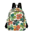 thumbnail image 1 of FORMRS Mini Backpack Purse for Women Travel Daypack Casual Shoulder Bag, White Clover Pattern, 1 of 7