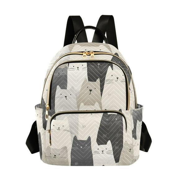 FORMRS Mini Backpack Purse for Women Travel Daypack Casual Shoulder Bag, White Cute Cats