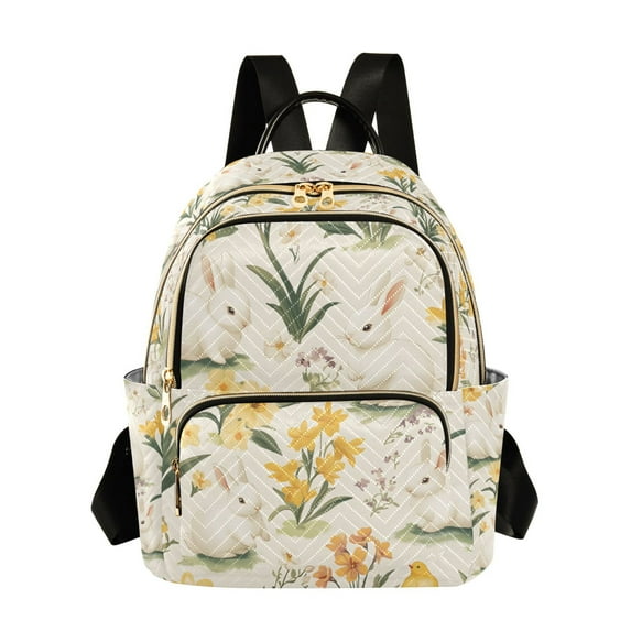 FORMRS Mini Backpack Purse for Women Quilted Travel Daypack Casual Shoulder Bag, White Rabbits
