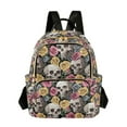 thumbnail image 1 of FORMRS Mini Backpack Purse for Women Travel Daypack Casual Shoulder Bag, White Skull Rose Pattern, 1 of 7