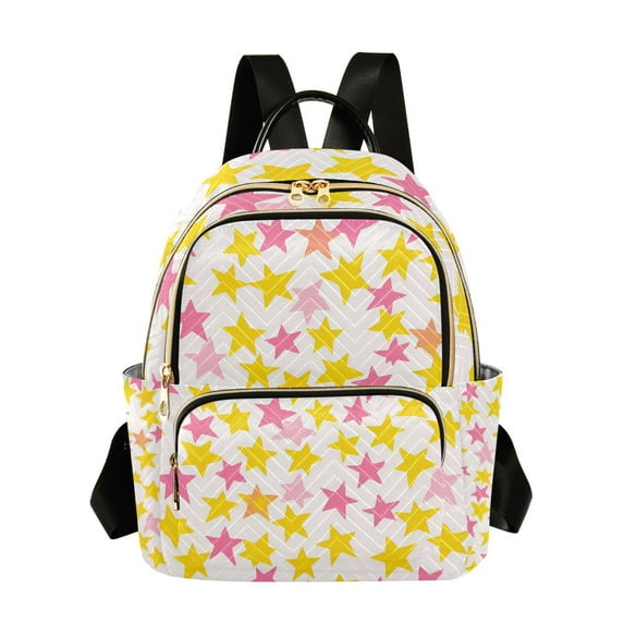 FORMRS Mini Backpack Purse for Women Travel Daypack Casual Shoulder Bag, White Stars Pattern