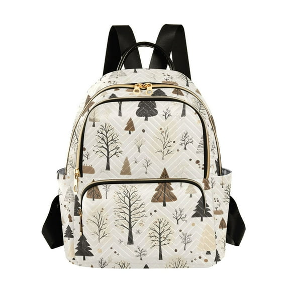 FORMRS Mini Backpack Purse for Women Travel Daypack Casual Shoulder Bag, Winter Forest