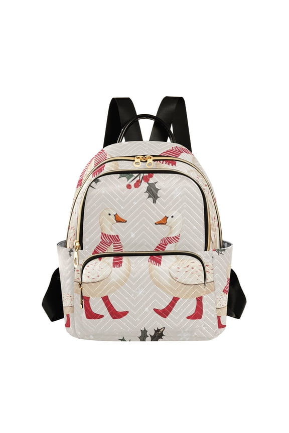 Mini Backpack Purse for Women Quilted Travel Daypack Casual Shoulder Bag, Winter Geese