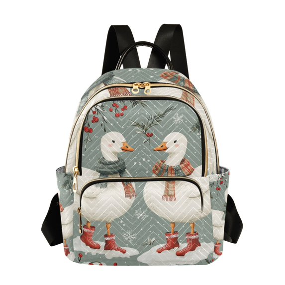 FORMRS Mini Backpack Purse for Women Travel Daypack Casual Shoulder Bag, Winter Goose Scarves