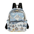 thumbnail image 1 of FORMRS Mini Backpack Purse for Women Quilted Travel Daypack Casual Shoulder Bag, Winter Village Serenity, 1 of 7