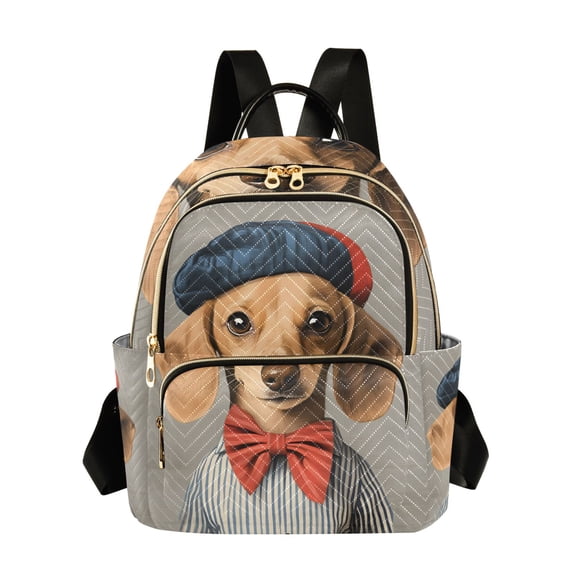FORMRS Mini Backpack Purse for Women Quilted Travel Daypack Casual Shoulder Bag, Yellow Dog Artist