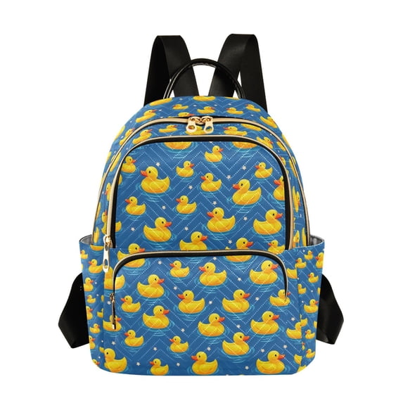 FORMRS Mini Backpack Purse for Women Quilted Travel Daypack Casual Shoulder Bag, Yellow Duck Pattern