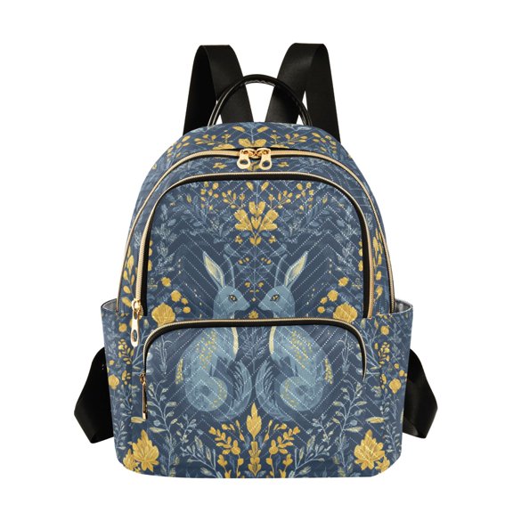 FORMRS Mini Backpack Purse for Women Travel Daypack Casual Shoulder Bag, Yellow Forest Pattern