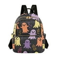 thumbnail image 1 of FORMRS Mini Backpack Purse for Women Travel Daypack Casual Shoulder Bag, Yellow Halloween Ghosts, 1 of 7