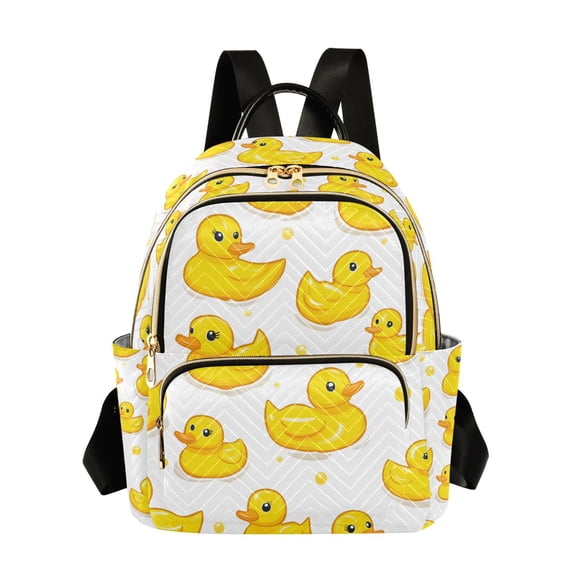 FORMRS Mini Backpack Purse for Women Quilted Travel Daypack Casual Shoulder Bag, Yellow Rubber Ducks