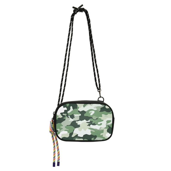 FORMRS Mini Crossbody Bag for Women Adjustable Rope Shoulder Casual Phone Purse, Army Green Camouflage Pattern