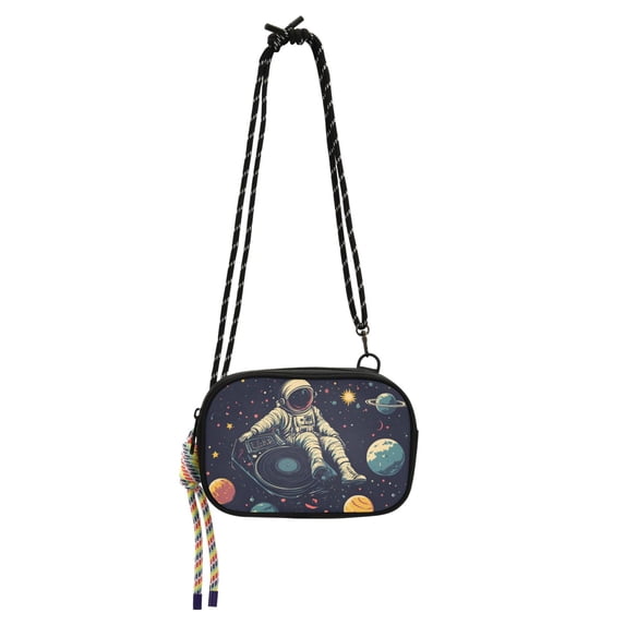 FORMRS Mini Crossbody Bag for Women Adjustable Shoulder Rope Travel Casual Phone Purse, Astronaut Space