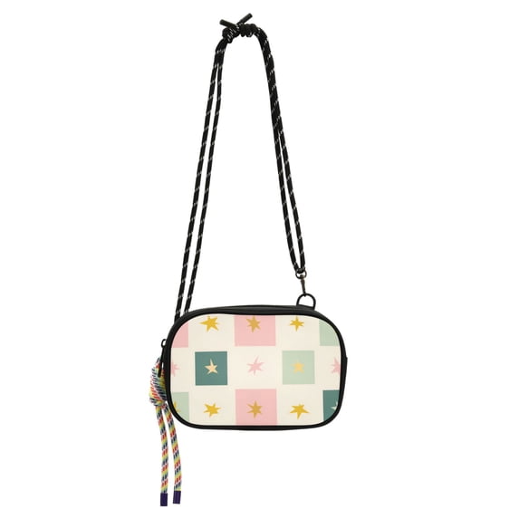 FORMRS Mini Crossbody Bag for Women Adjustable Shoulder Rope Travel Casual Phone Purse, Beige Abstract