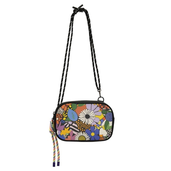FORMRS Mini Crossbody Bag for Women Adjustable Shoulder Rope Travel Casual Phone Purse, Blue Floral