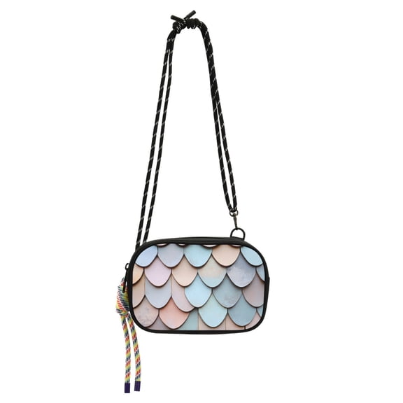FORMRS Mini Crossbody Bag for Women Adjustable Shoulder Rope Travel Casual Phone Purse, Blue Shimmering Pattern