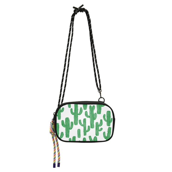FORMRS Mini Crossbody Bag for Women Adjustable Shoulder Rope Travel Casual Phone Purse, Cactus Pattern