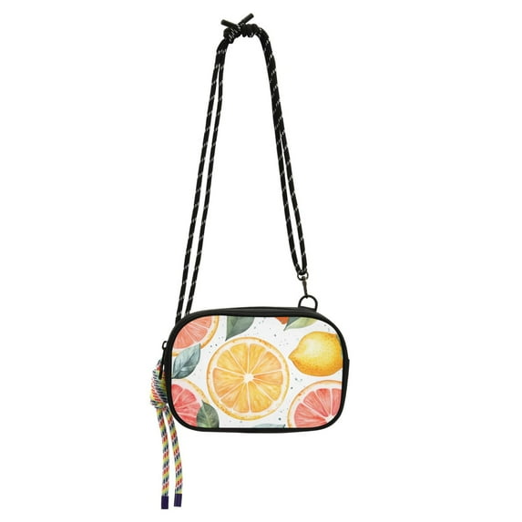 FORMRS Mini Crossbody Bag for Women Adjustable Shoulder Rope Travel Casual Phone Purse, Candy Lemon Slices