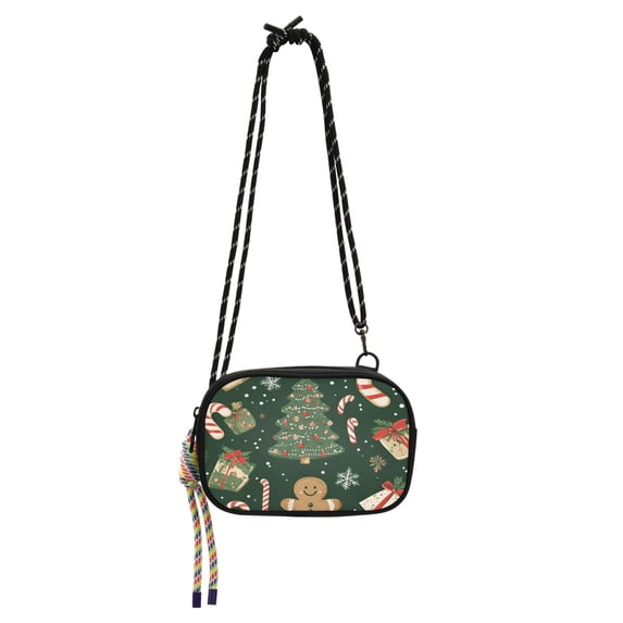 FORMRS Mini Crossbody Bag for Women Adjustable Shoulder Rope Travel Casual Phone Purse, Christmas Box Pattern