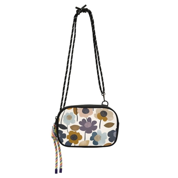 FORMRS Mini Crossbody Bag for Women Adjustable Shoulder Rope Travel Casual Phone Purse, Colorful Floral