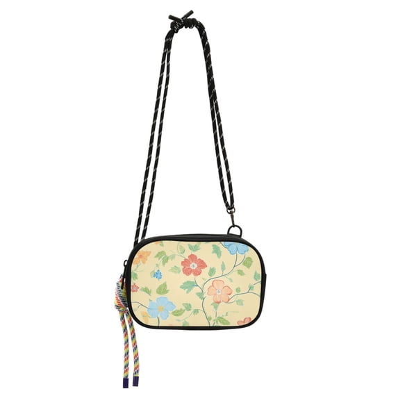 FORMRS Mini Crossbody Bag for Women Adjustable Shoulder Rope Travel Casual Phone Purse, Colorful Flower