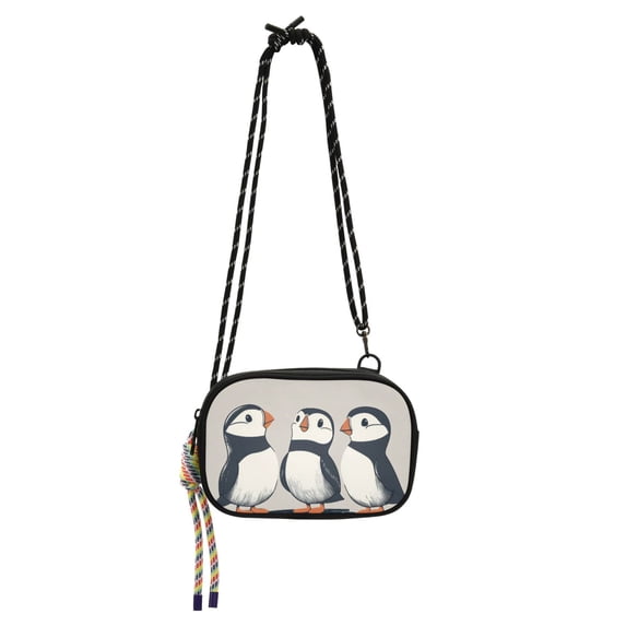 FORMRS Mini Crossbody Bag for Women Adjustable Shoulder Rope Travel Casual Phone Purse, Cute Puffin