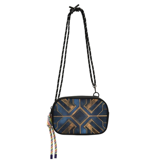 FORMRS Mini Crossbody Bag for Women Adjustable Rope Shoulder Casual Phone Purse, Elegant Geometric Pattern