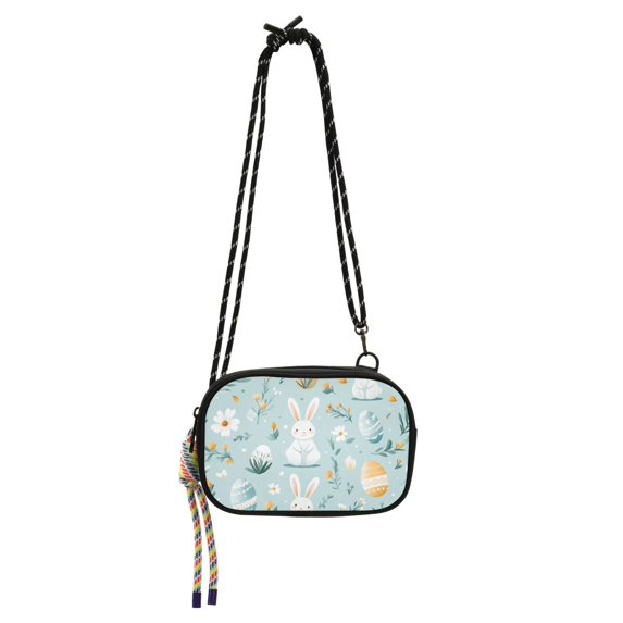 FORMRS Mini Crossbody Bag for Women Adjustable Rope Shoulder Casual Phone Purse, Floral Easter