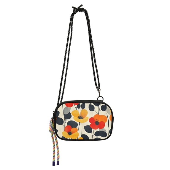 FORMRS Mini Crossbody Bag for Women Adjustable Shoulder Rope Travel Casual Phone Purse, Floral Pattern