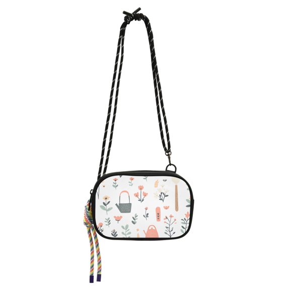 FORMRS Mini Crossbody Bag for Women Adjustable Shoulder Rope Travel Casual Phone Purse, Garden Pattern
