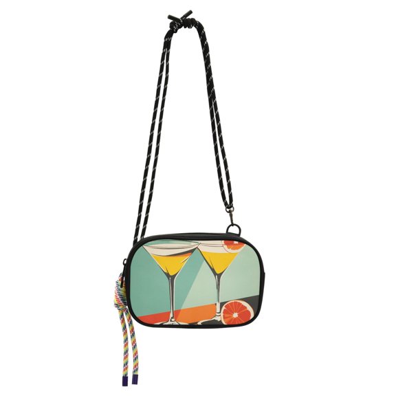 FORMRS Mini Crossbody Bag for Women Adjustable Rope Shoulder Casual Phone Purse, Green Glasses