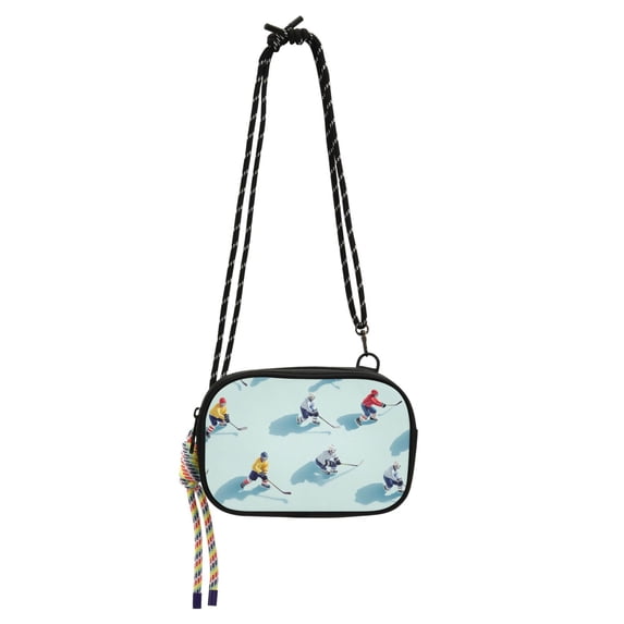 FORMRS Mini Crossbody Bag for Women Adjustable Shoulder Rope Travel Casual Phone Purse, Ice Hockey