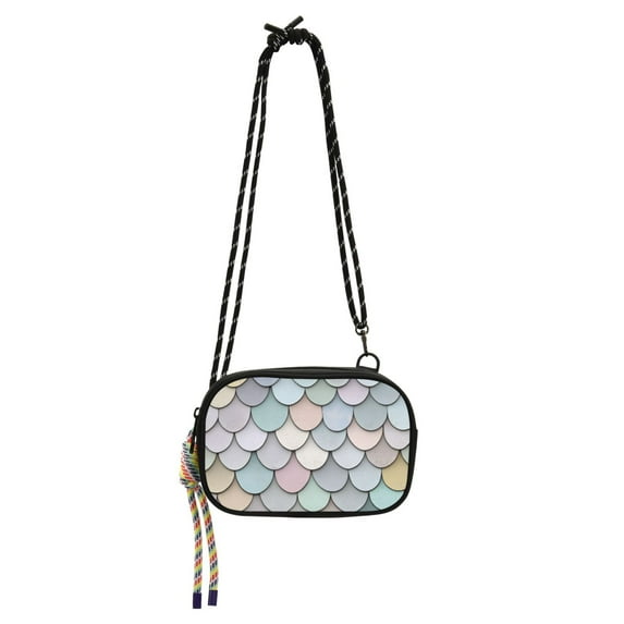 FORMRS Mini Crossbody Bag for Women Adjustable Shoulder Rope Travel Casual Phone Purse, Light Blue Shimmering Pattern