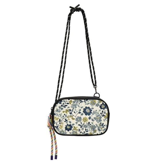 FORMRS Mini Crossbody Bag for Women Adjustable Rope Shoulder Casual Phone Purse, Light Floral